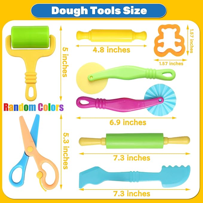 iShyan Dough Tools for Kids, 24 Pieces Dough Play Tools Set - Image 2
