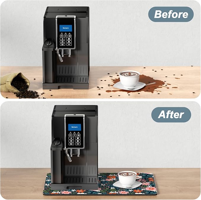 Rnivvi Coffee Mat, Hide Stain Rubber Backed Absorbent Dish Drying Pad - Image 6