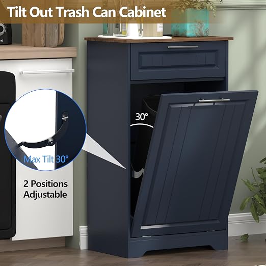 Single 10 Gallon Tilt Out Trash Can Cabinet - Image 4