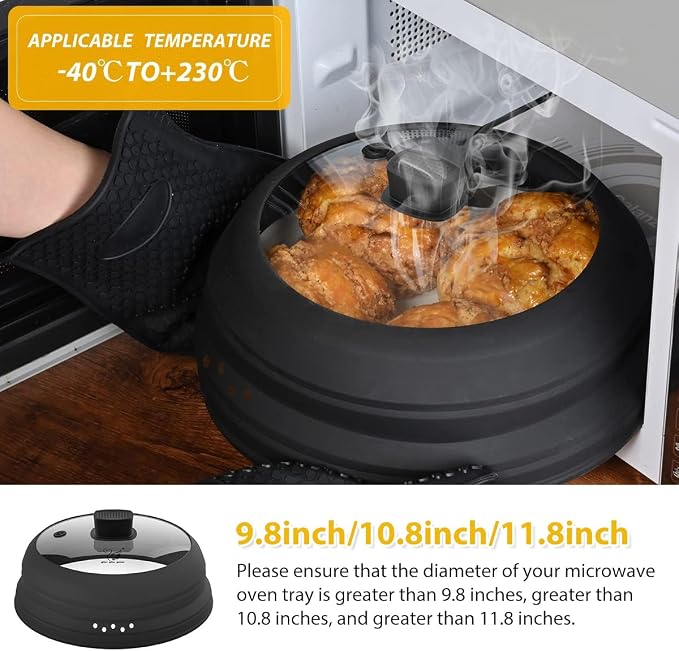Microwave Splatter Cover Glass Cover Guard Lid - Image 2