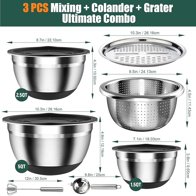 Stainless Steel Mixing Bowls Set - Image 6