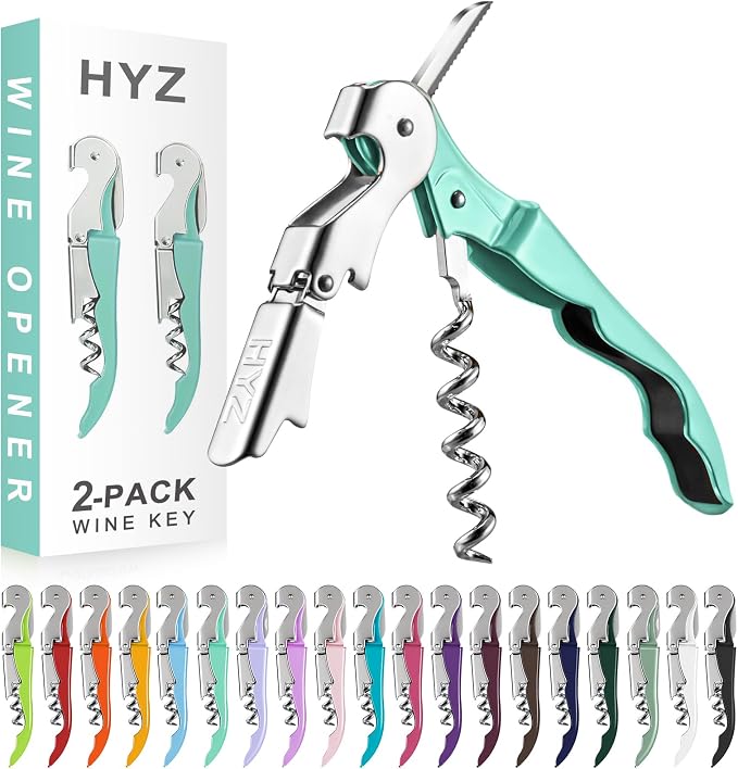 HYZ 2-Pack Wine Opener Waiter Corkscrew, Professional Wine Key by HYZ