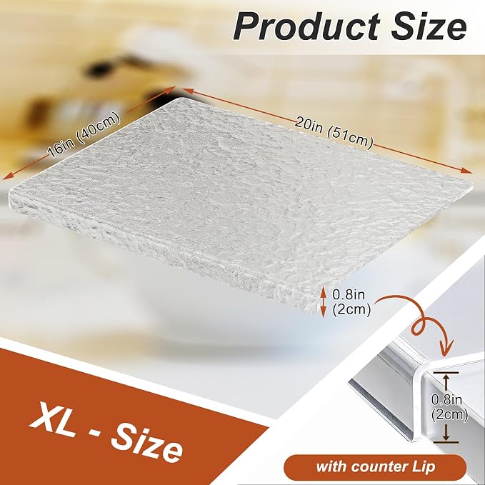 JJL Acrylic Cutting Board with Counter Lip, 20 x 16 Inches, and Vegetables - Image 5