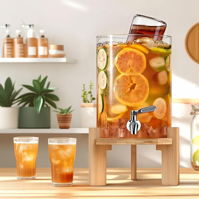 Beverage Dispenser 2.1 Gallon, Glass Drink Dispenser - Image 7