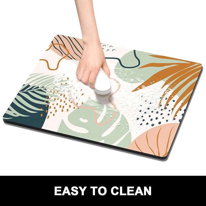 Rnivvi Dish Drying Mat for Kitchen Counter, 16 x 18" Cute Boho Theme Absorbent - Image 6