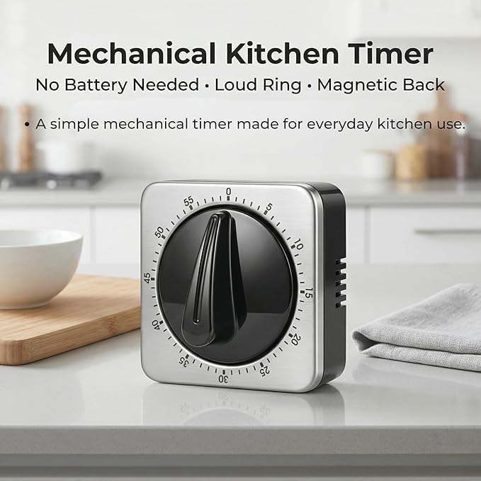 Searon Kitchen Timers for Cooking, Mechanical Wind Up Timer - Image 3