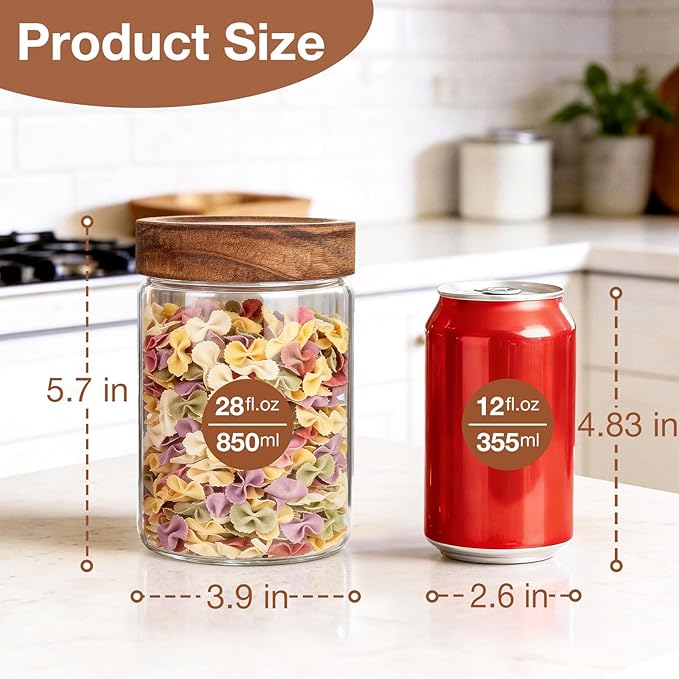 CONNOO 28oz Glass Storage Jars - Image 3