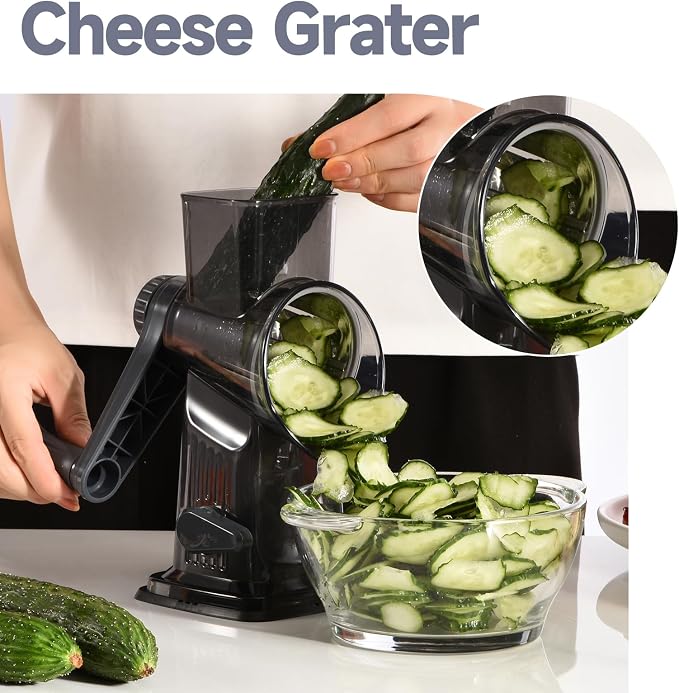 Rotary Cheese Grater with Handle Kitchen Shredder Slicer Grater Slicer Ice - Image 7