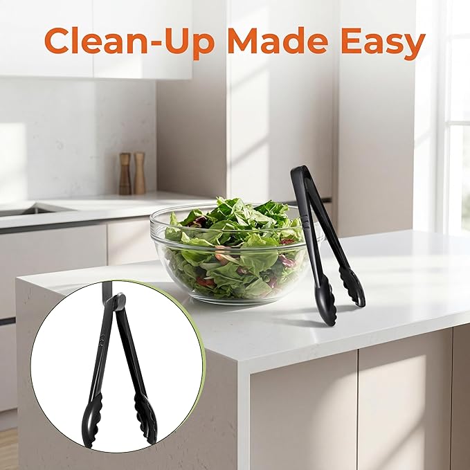 40 Pack Plastic Tongs for Serving, Heavy Duty Scalloped Serving Utensil Tongs - Image 4