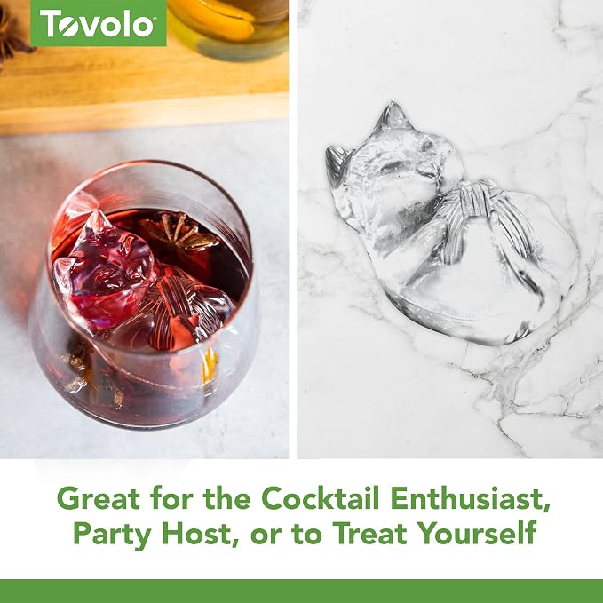 Tovolo Cat Ice Cube Mold with Yarn Pack of 2 Large Kitten Ice Molds - Image 6