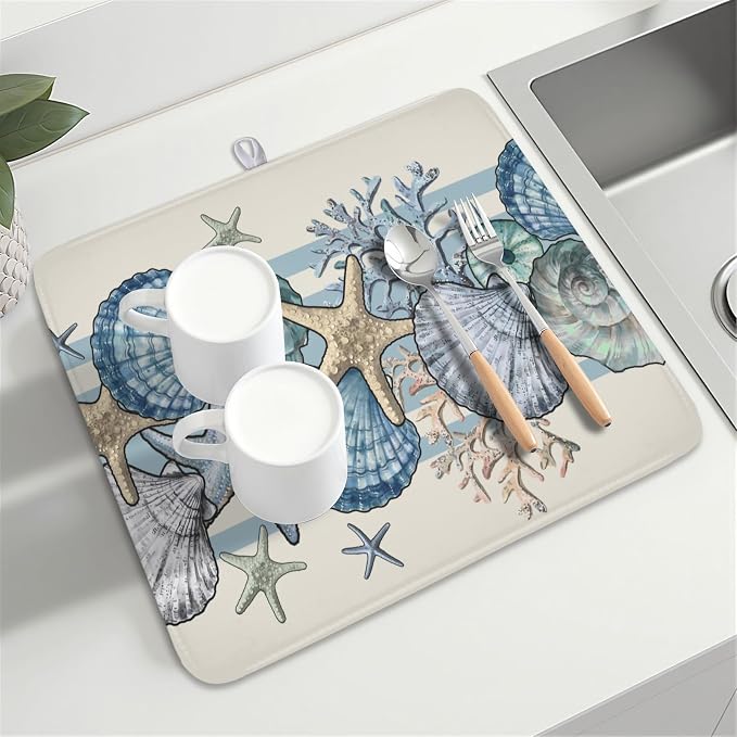 Nautical Coastal Dish Drying Mat - Image 7