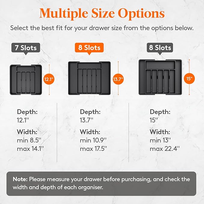 Lifewit Silverware Drawer Organizer, Expandable Utensil Tray - Image 3