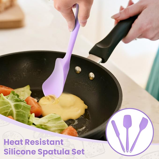Spatulas Silicone Heat Resistant, Rubber Spatula Food Grade, Handle - Image 5
