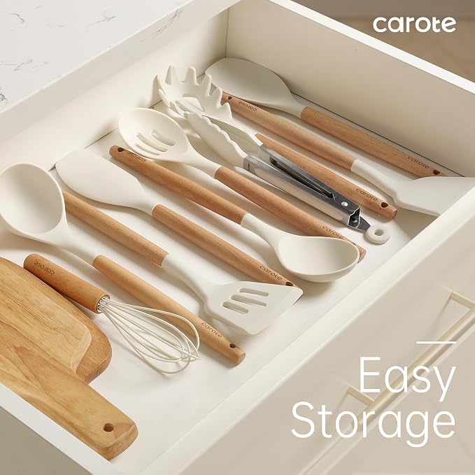 CAROTE Silicone Cooking Utensils Set, Kitchen Utensils Set 10 Pcs - Image 8