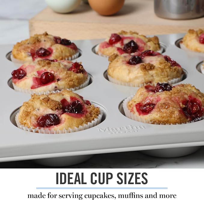 Martha Stewart Gallen 12-Cup Nonstick Carbon Steel Muffin and Cupcake Pan – - Image 6