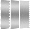 3 Pieces 8.7 Inche Stainless Steel Cake Scraper，Double Sided Patterned Edge by starfa+lab