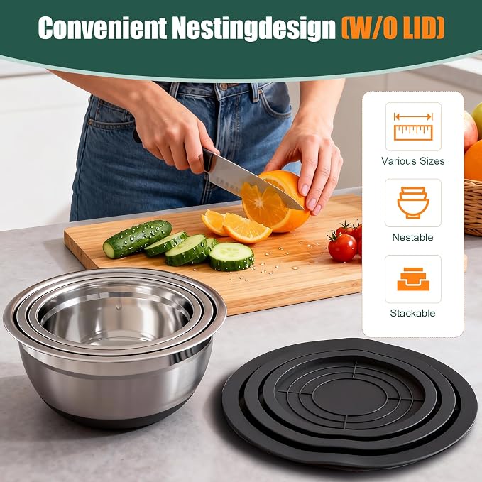 Stainless Steel Mixing Bowls Set - Image 3