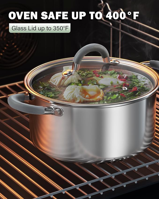 Cook N Home 3-Quart Stainless Steel Pot, Small Stock Pot - Image 9