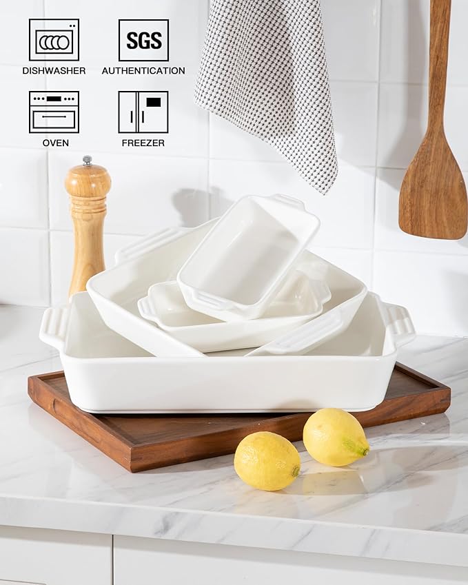 Sweejar Ceramic Bakeware Set of 4, Casserole Dishes - Image 3