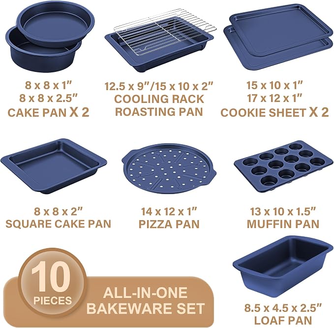 HONGBAKE Bakeware Sets, Baking Pans Set, Nonstick Oven Pan - Image 3