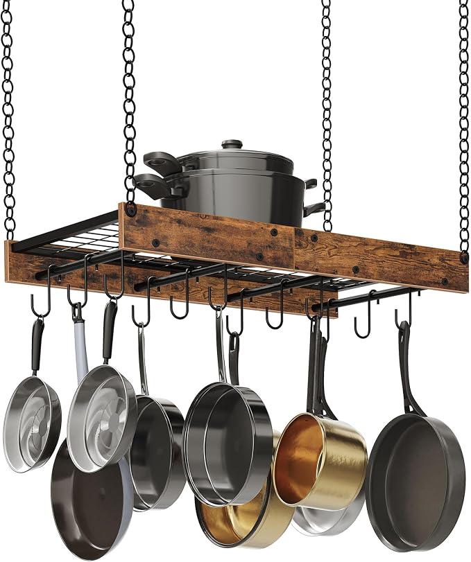 CHOEZON Hanging Pot Rack, Vintage Pot Hangers - Image 7
