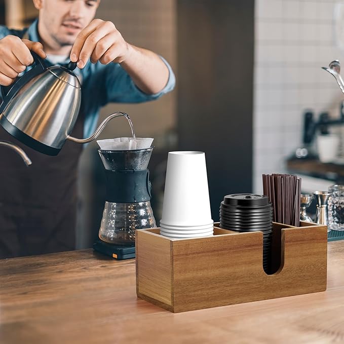 ALELION Acacia Wood Coffee Cup Holder - Image 6