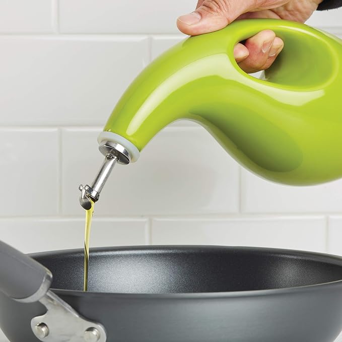 Rachael Ray Solid Glaze Ceramics EVOO Olive Oil Bottle Dispenser - Image 2