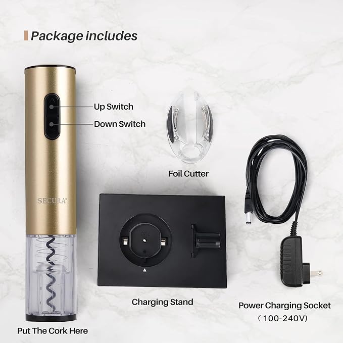 Secura Electric Wine Opener, Automatic Bottle Corkscrew Opener - Image 7