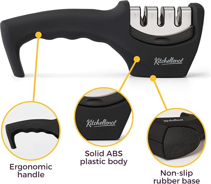 4-in-1 Kitchen Knife Accessories: 3-Stage Knife Sharpener Helps Repair - Image 3