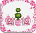 Pink Chinoiserie Dish Drying Mat by Unknown