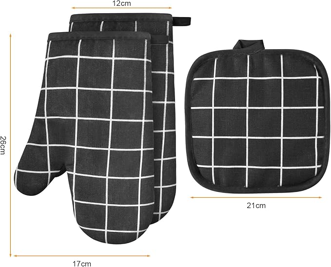 AUAUY Oven Mitts and Pot Holders 6PCS Set, 392°F Heat Resistant Cooking Gloves - Image 7