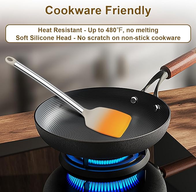 8 Pieces Kitchen Utensils Set, Vayvnt Silicone Cooking Utensils Set - Image 4