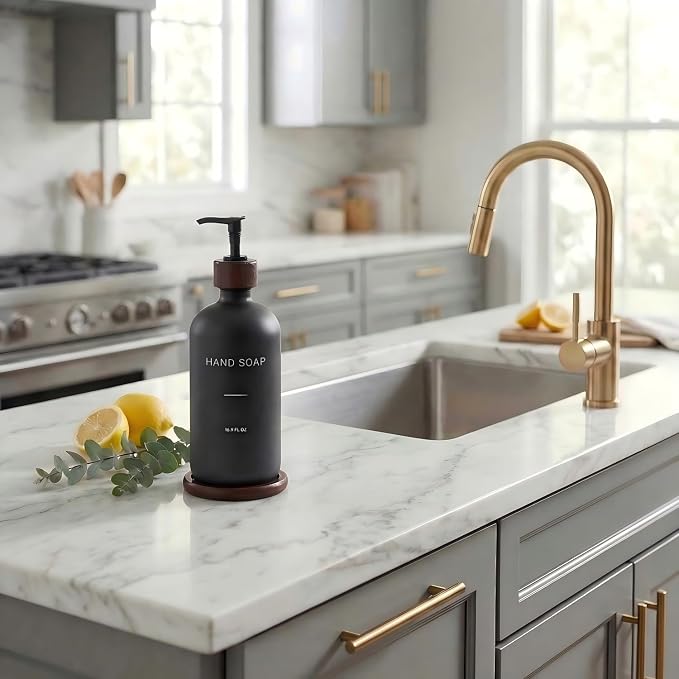 Black Soap Dispenser, Refillable Hand Soap Dispenser - Image 2