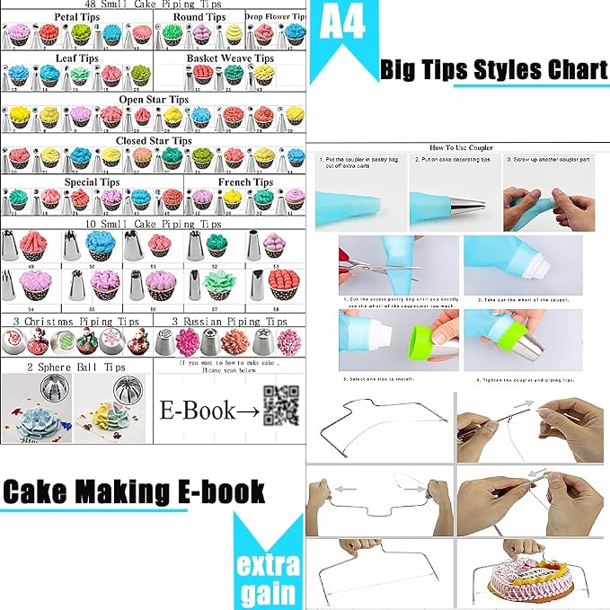 Cake Decorating Kit Cake Decorating Supplies, 66 Icing Piping Nozzles, Cake - Image 7