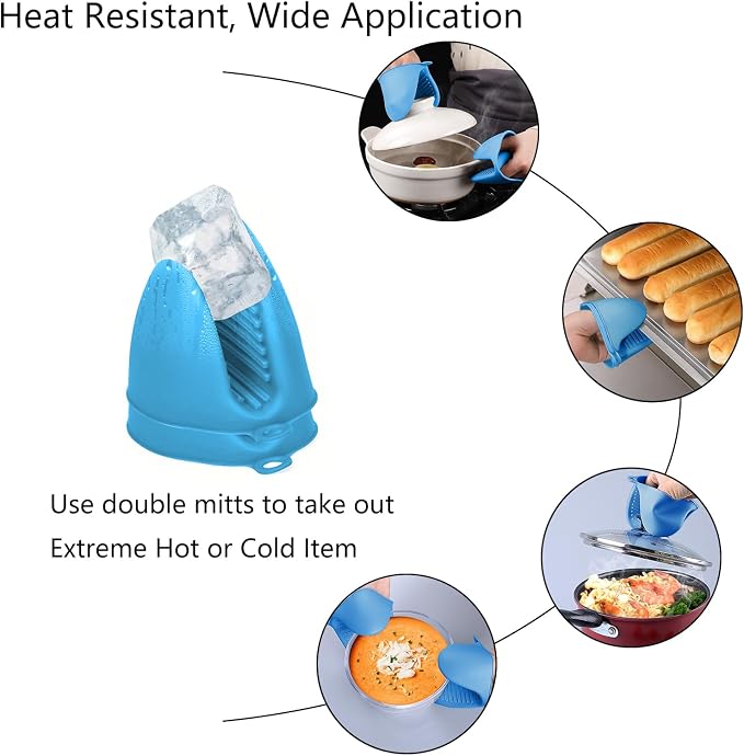Silicone Oven Mitts Heat Resistant Pot Holder Set - Image 4