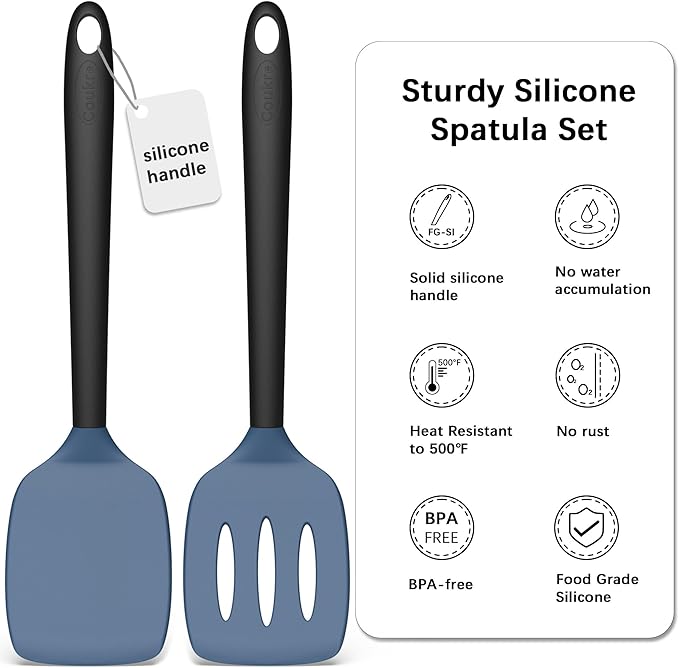 Coukre 2 Pack Silicone Spatula Set, High Heat Resistant, BPA Free Kitchen - Image 3