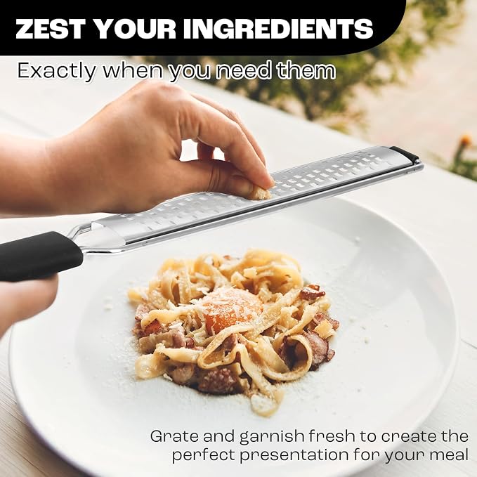 Zester Grater with Protective Cover – Fine Stainless Steel Lemon Zester cheese - Image 6