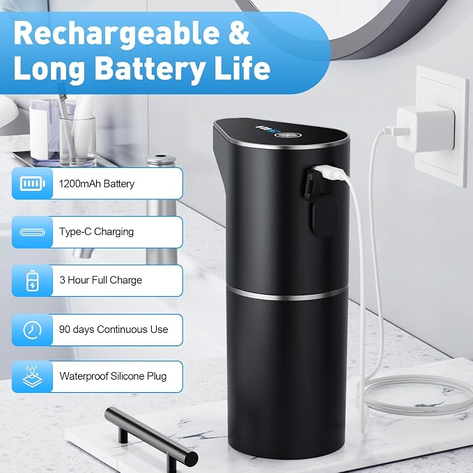 Fantictas Automatic Soap Dispenser, Touchless Hand Wall Mount Rechargeable 3 - Image 2