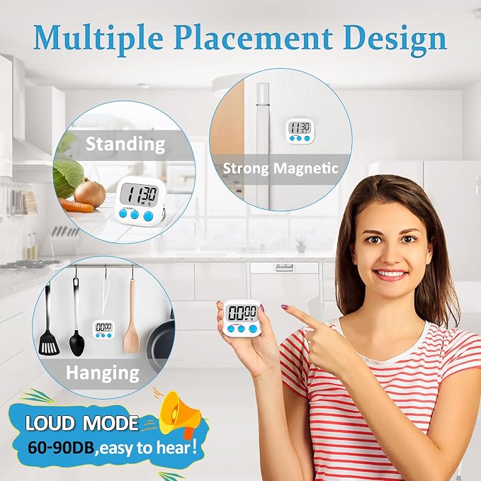ZILLEEN 6 Pack Kitchen Timers for Cooking Digital Classroom Timers for Teachers - Image 2