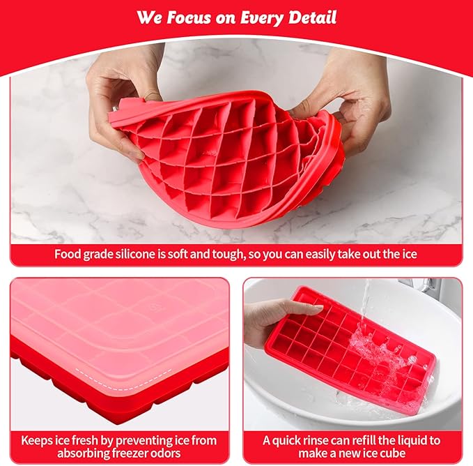 Silicone Ice Cube Tray with Leak-Proof Lid & Storage Bin - Image 5