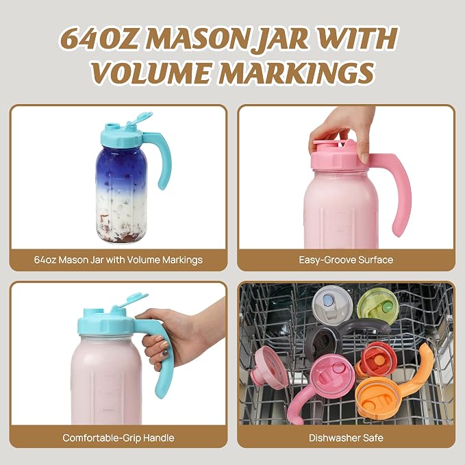 Soligt Glass Mason Jar Pitchers - Image 4
