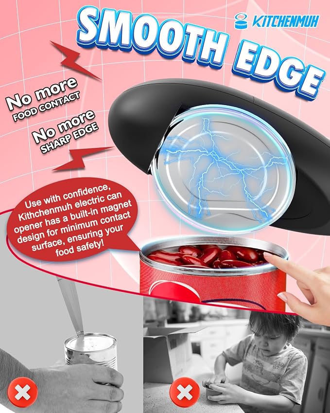 One Touch Electric Can Opener Fits Almost All Can Sizes - Image 6