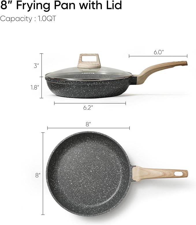 CAROTE Non Stick Frying Pan Skillet, Egg Pan Omelet Pans, Granite Cookware - Image 2