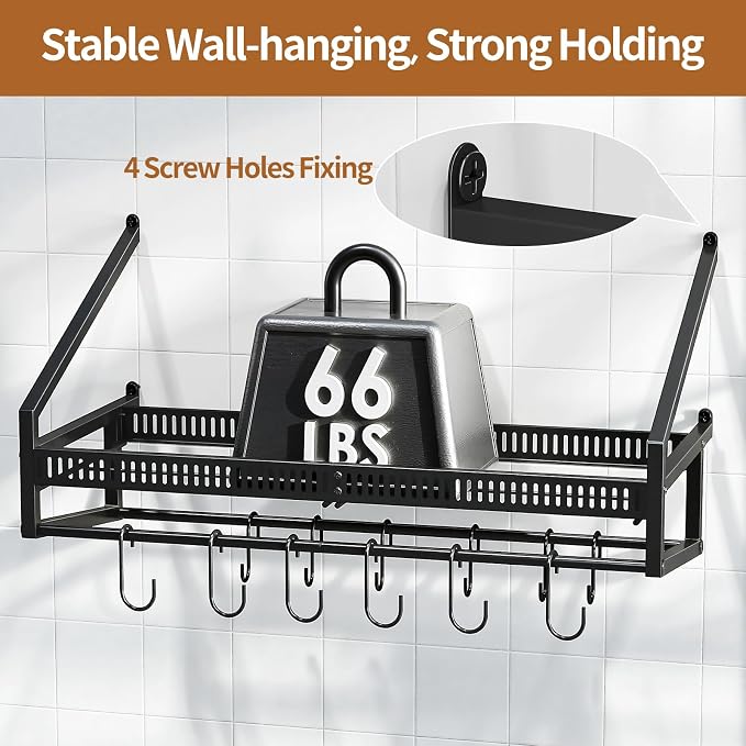Housolution Pan Rack Wall Mounted, 24.8" Vertical Lid Organizer - Image 5