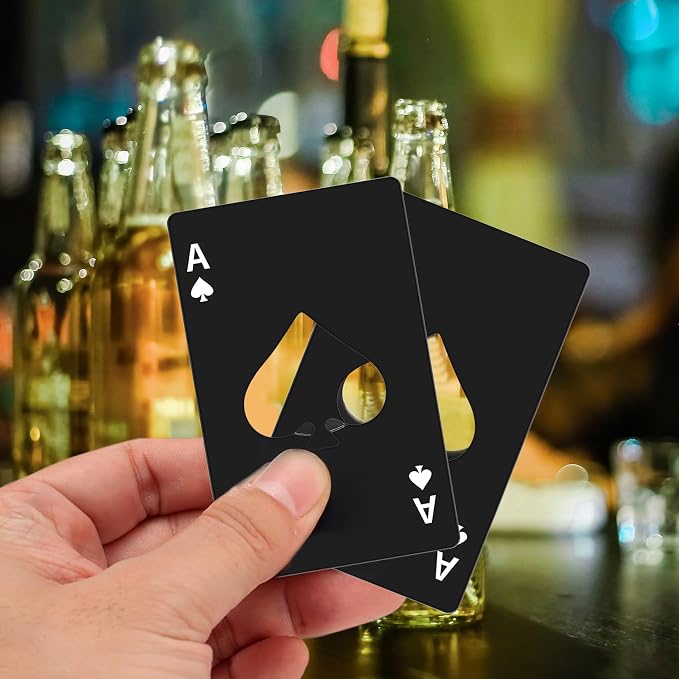 10Pcs Ace of Spades Bottle Openers, Poker Card Bottle Openers, Stainless Steel - Image 4