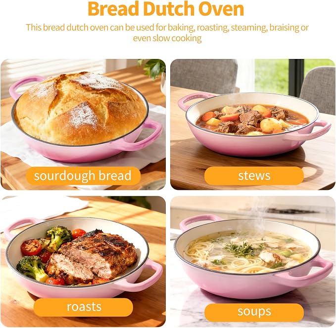 ONKO Dutch Oven For Sourdough Bread Baking, 6QT Enameled Cast Iron Dutch Oven - Image 6