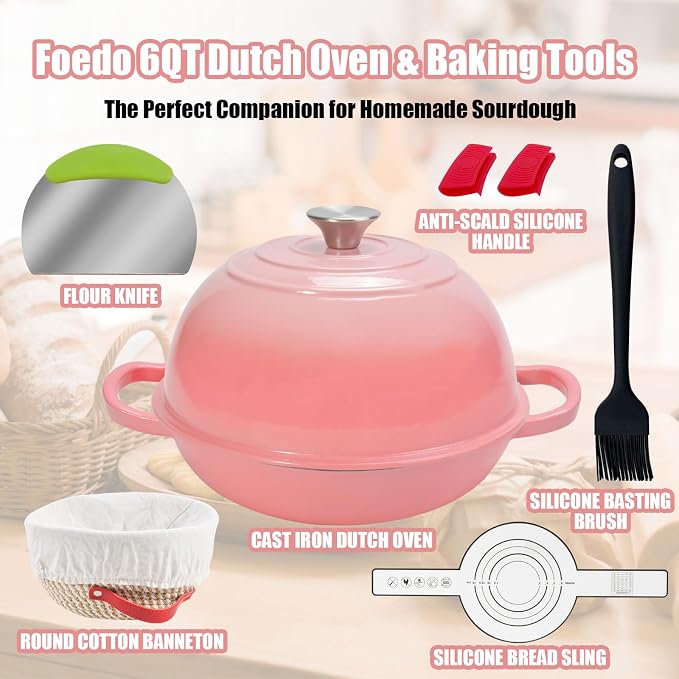 6QT Enameled Cast Iron Dutch Oven - Image 3