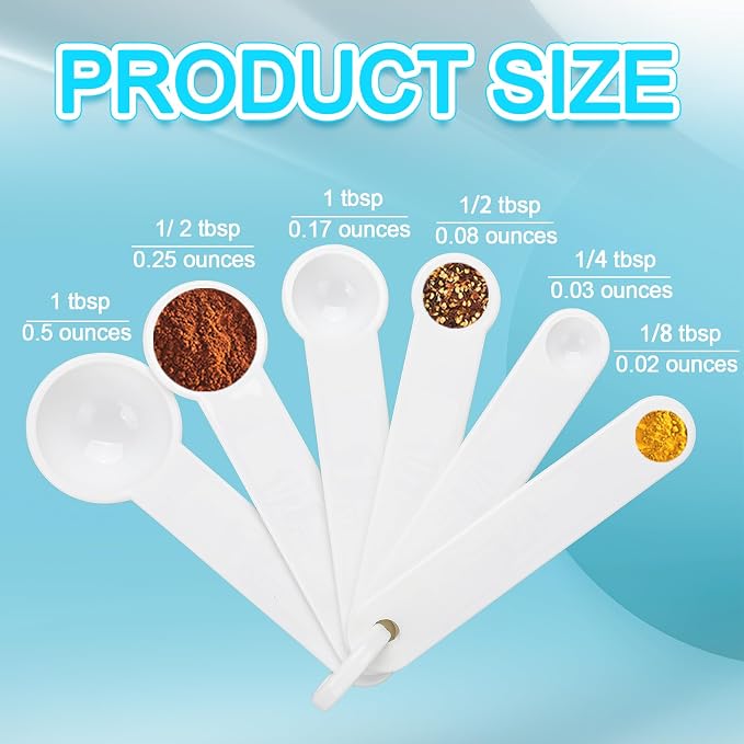 Frienda 20 Pieces White Plastic Measuring Cup Spoons - Image 4
