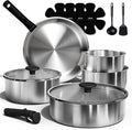 CAROTE Pots and Pans Set, Stainless Steel Cookware Set Detachable Handle by CAROTE