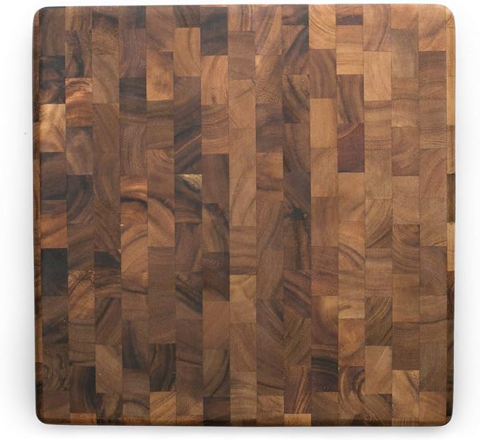 Ironwood Gourmet 28218 Square Charleston End Grain Chef's Board, Acacia Wood by Ironwood